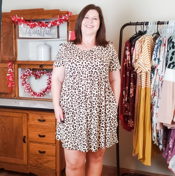 Animal Print Babydoll Dress - Picture 2 of 4